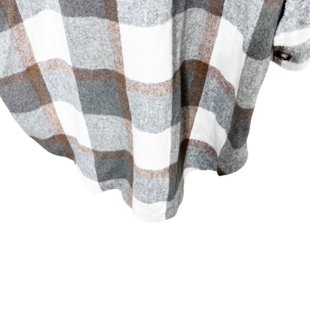 KatyDID Womens Plaid Shacket Long‎ Sleeve Button Down Oversized Shirt Jacket - Picture 11 of 16